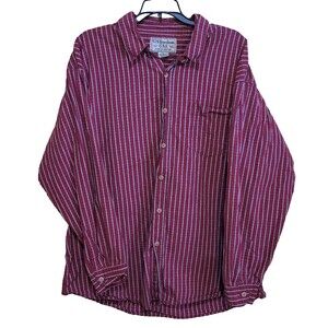 US Expedition Men's Long Sleeve Button Down Shirt Red Plaid Flannel XL Cotton